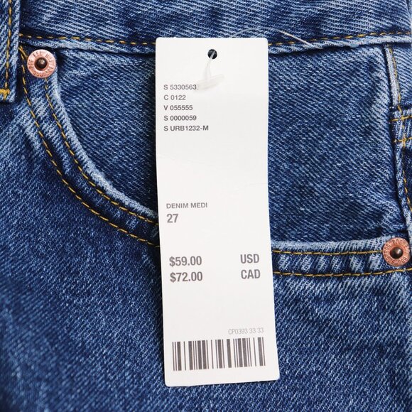 NWT BDG Urban Outfitters High-Waisted Mom Jean Rigid Denim Destroyed Medium Wash - Picture 6 of 10